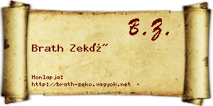 Brath Zekő névjegykártya